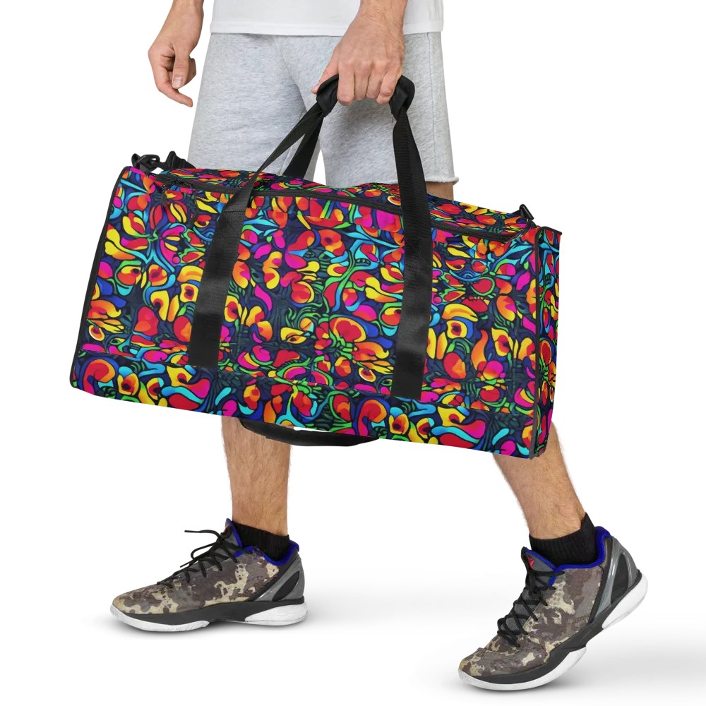 Neon Garden on Duffle Bag — Front