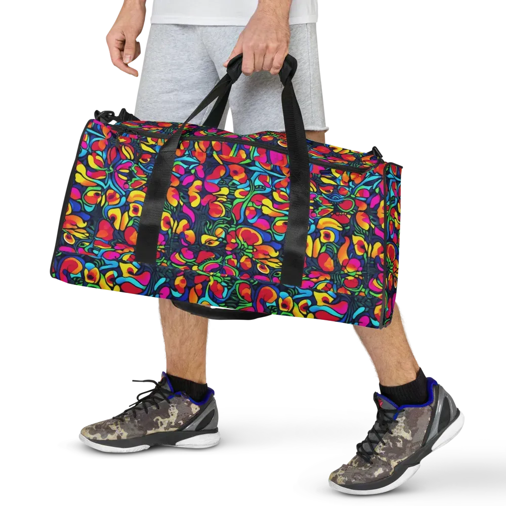 Neon Garden on Duffle Bag — Front