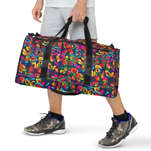 Neon Garden on a Duffle Bag