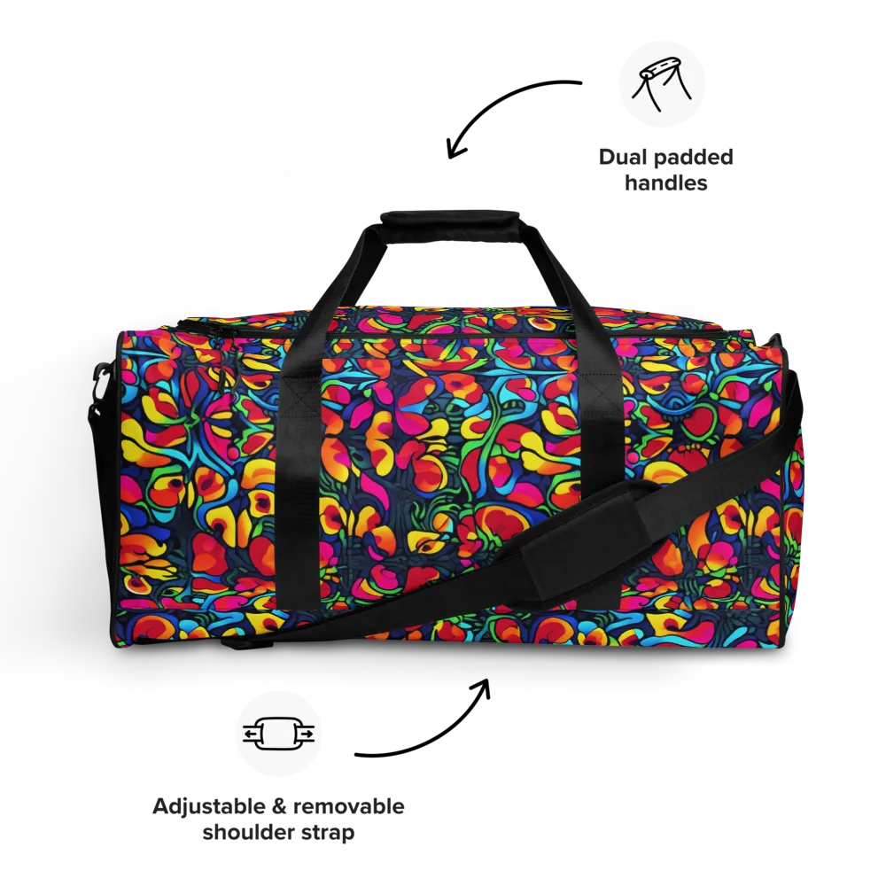 Neon Garden on Duffle Bag — Front
