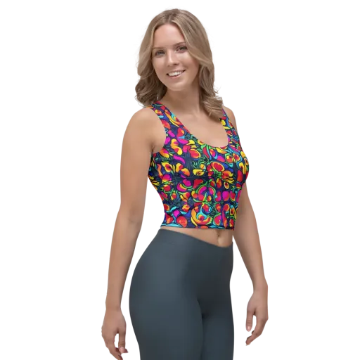 Neon Garden on a Crop Top