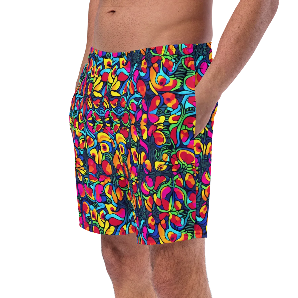 Neon Garden on Swim Trunks — Left Front