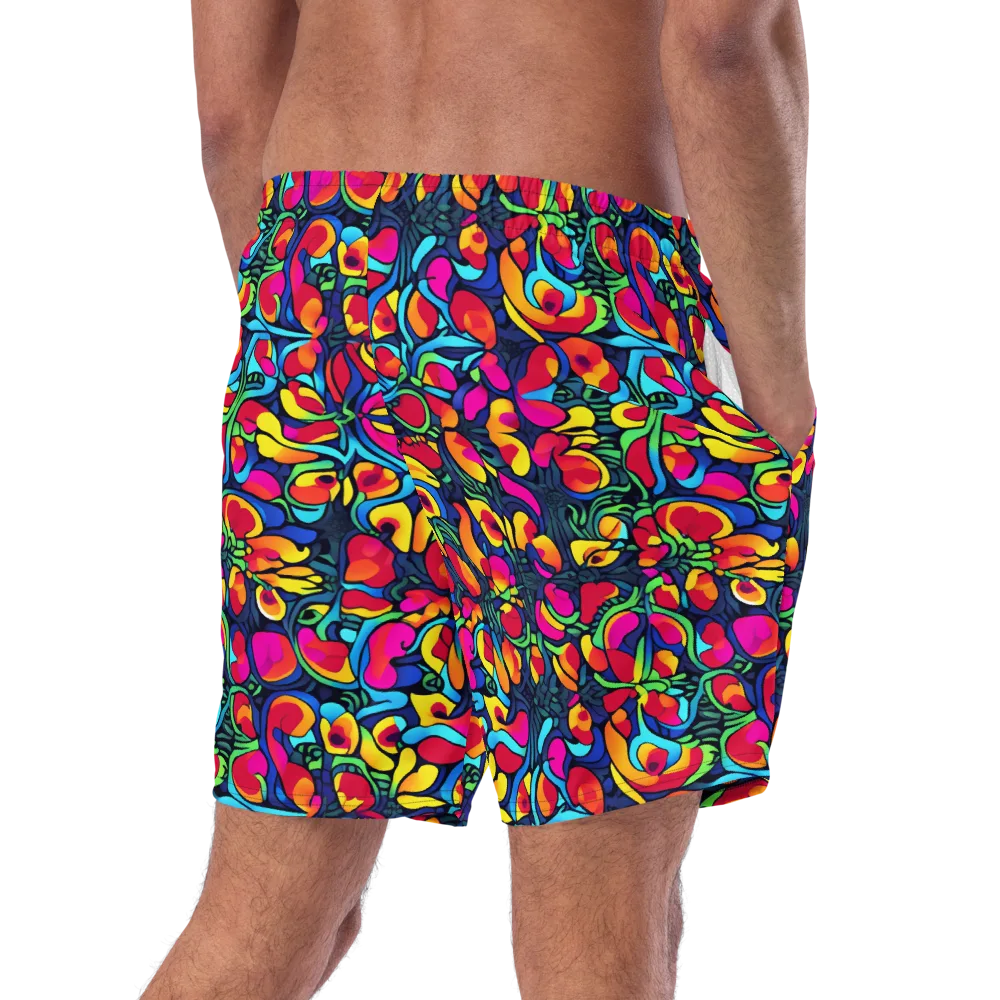 Neon Garden on Swim Trunks — Right Back