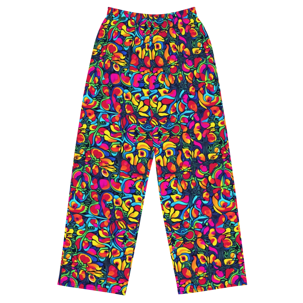 Neon Garden on Wide-Leg Pants — Front