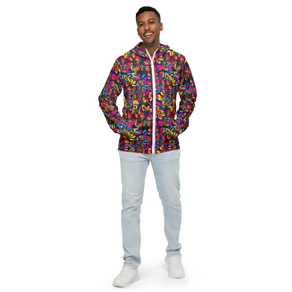 Neon Garden on Men's Windbreaker — Front