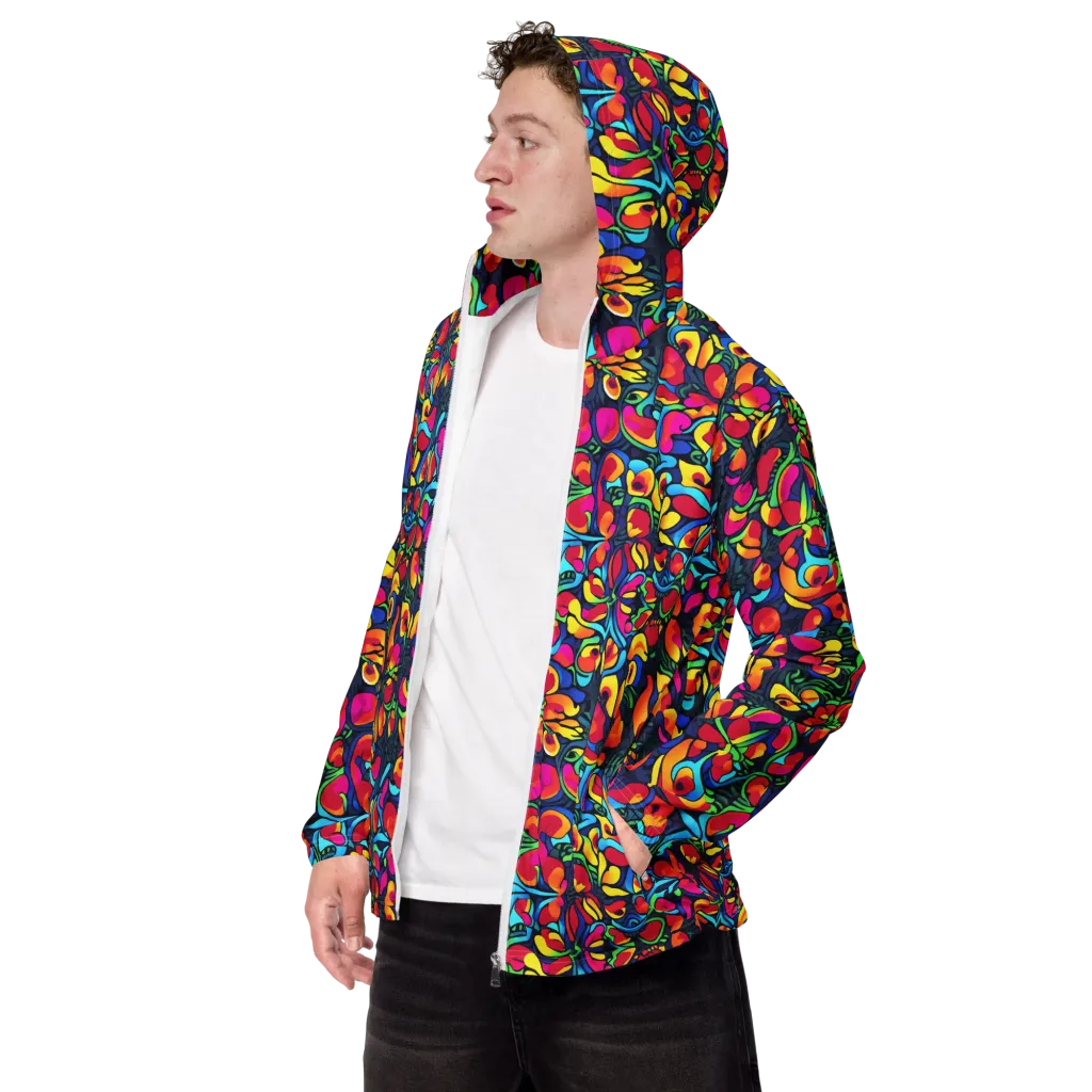 Neon Garden on Men's Windbreaker — Left Front