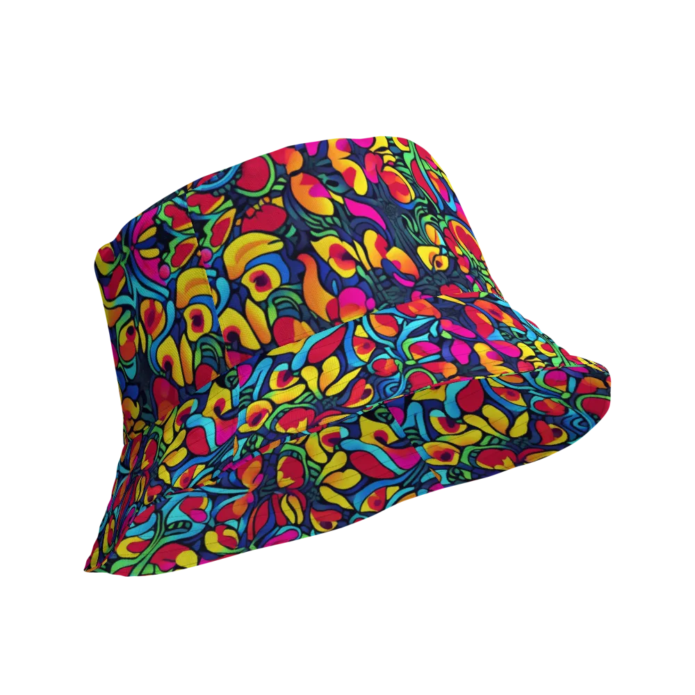 Neon Garden on Reversible Bucket Hat — Product details Outside