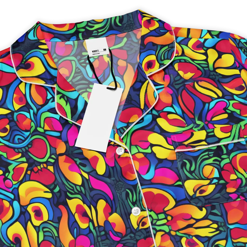 Neon Garden on Women's Short Sleeve Pajama Top — Product details