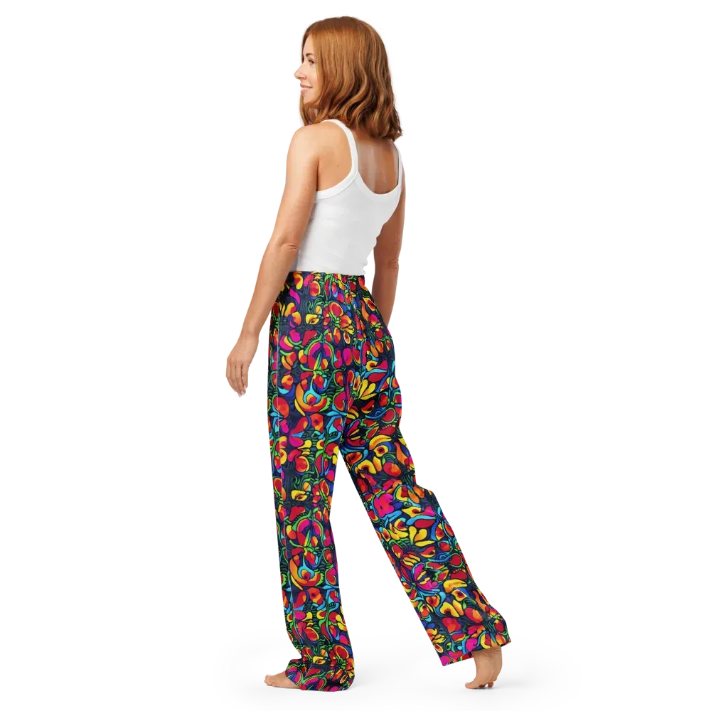 Neon Garden on Women's Pajama Pants — Back