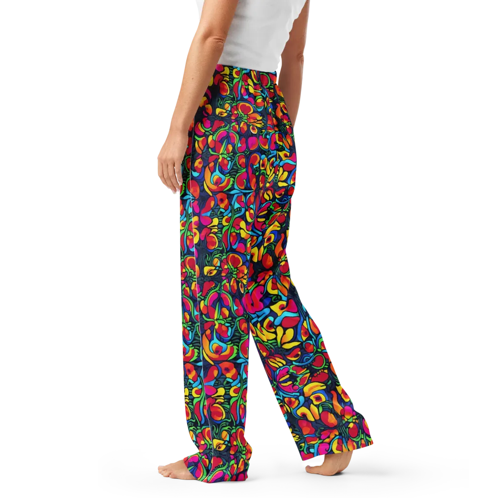 Neon Garden on Women's Pajama Pants — Left