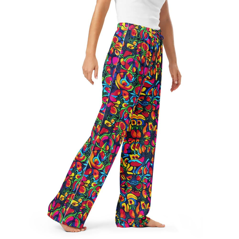 Neon Garden on Women's Pajama Pants — Right Front