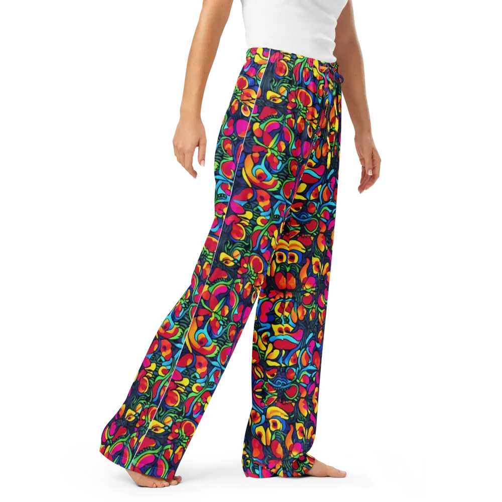 Neon Garden on Women's Pajama Pants — Right Front
