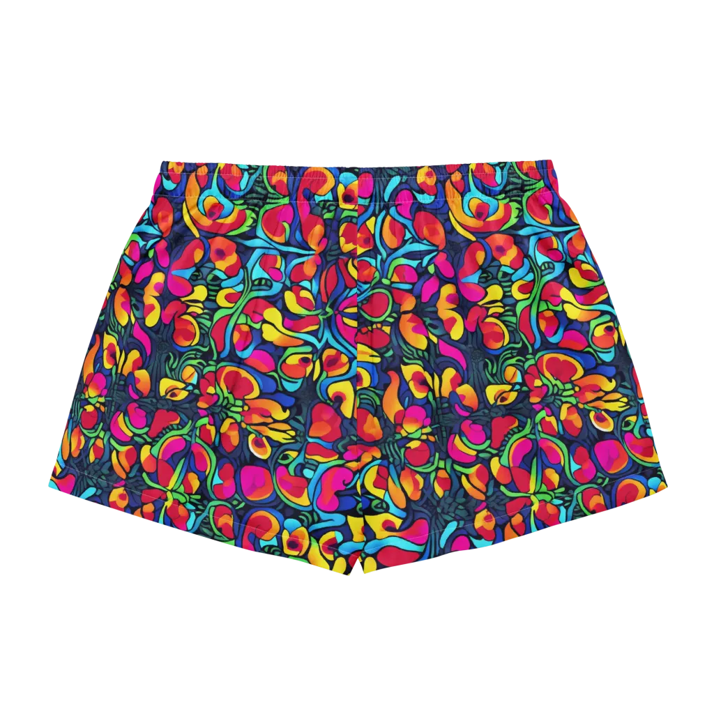 Neon Garden on Women's Pajama Shorts — Back