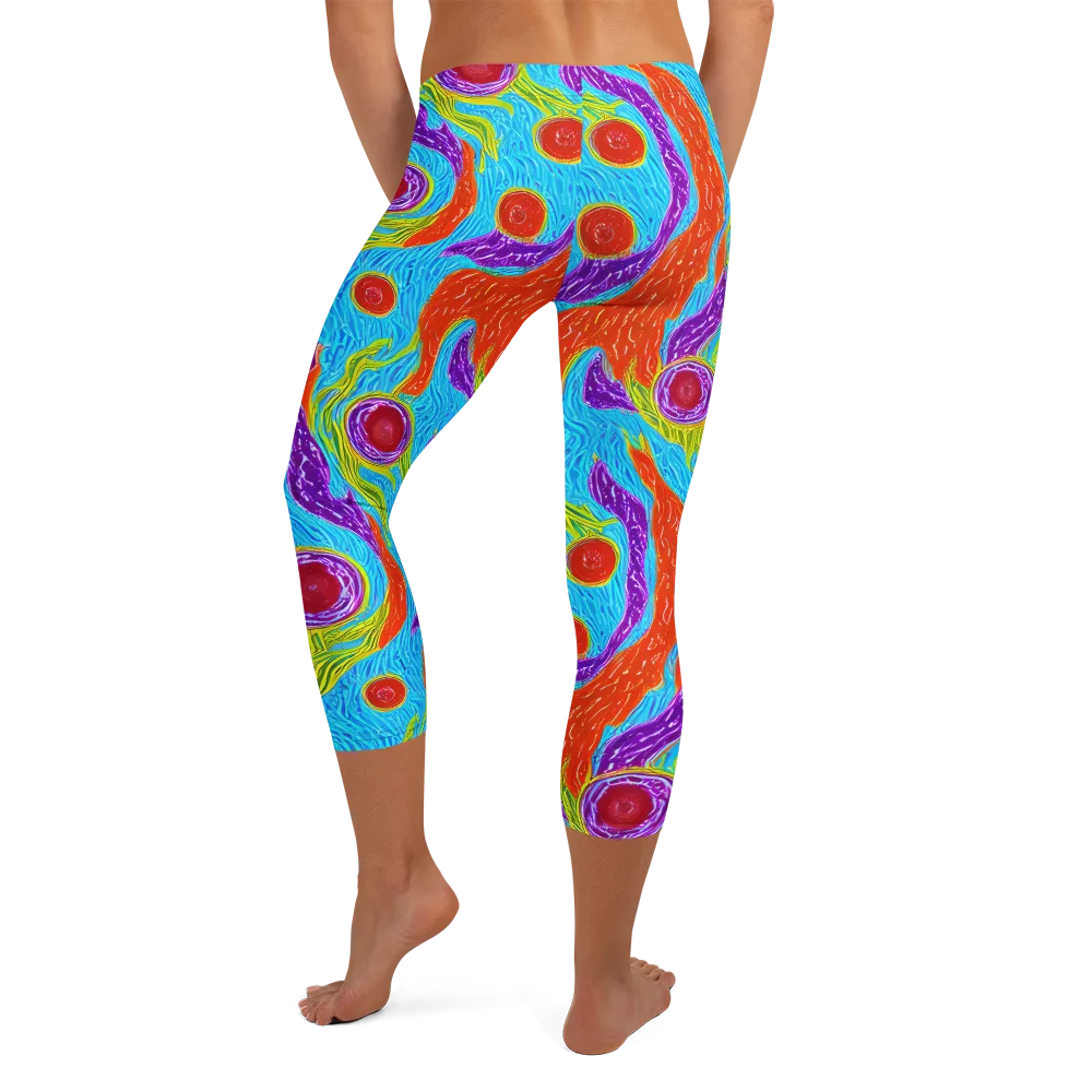 Chromatic Harvest on Capri Leggings — Back