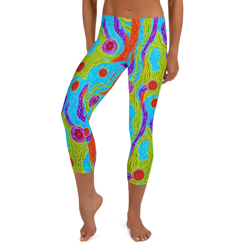 Chromatic Harvest on Capri Leggings — Front