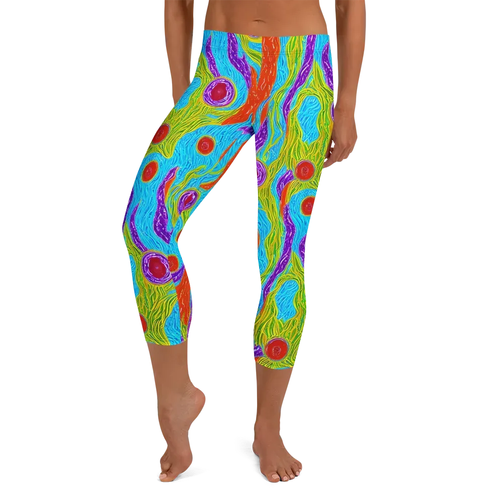 Chromatic Harvest on Capri Leggings — Front
