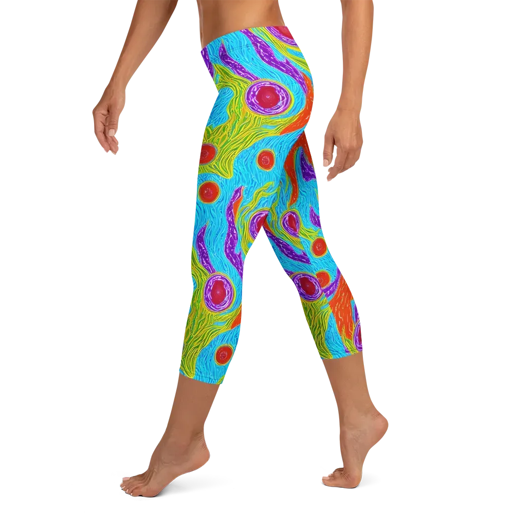 Chromatic Harvest on Capri Leggings — Left