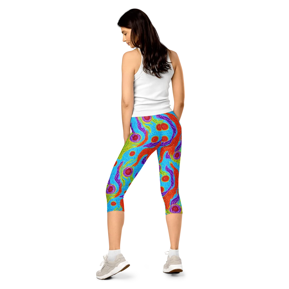 Chromatic Harvest on Capri Leggings — Back