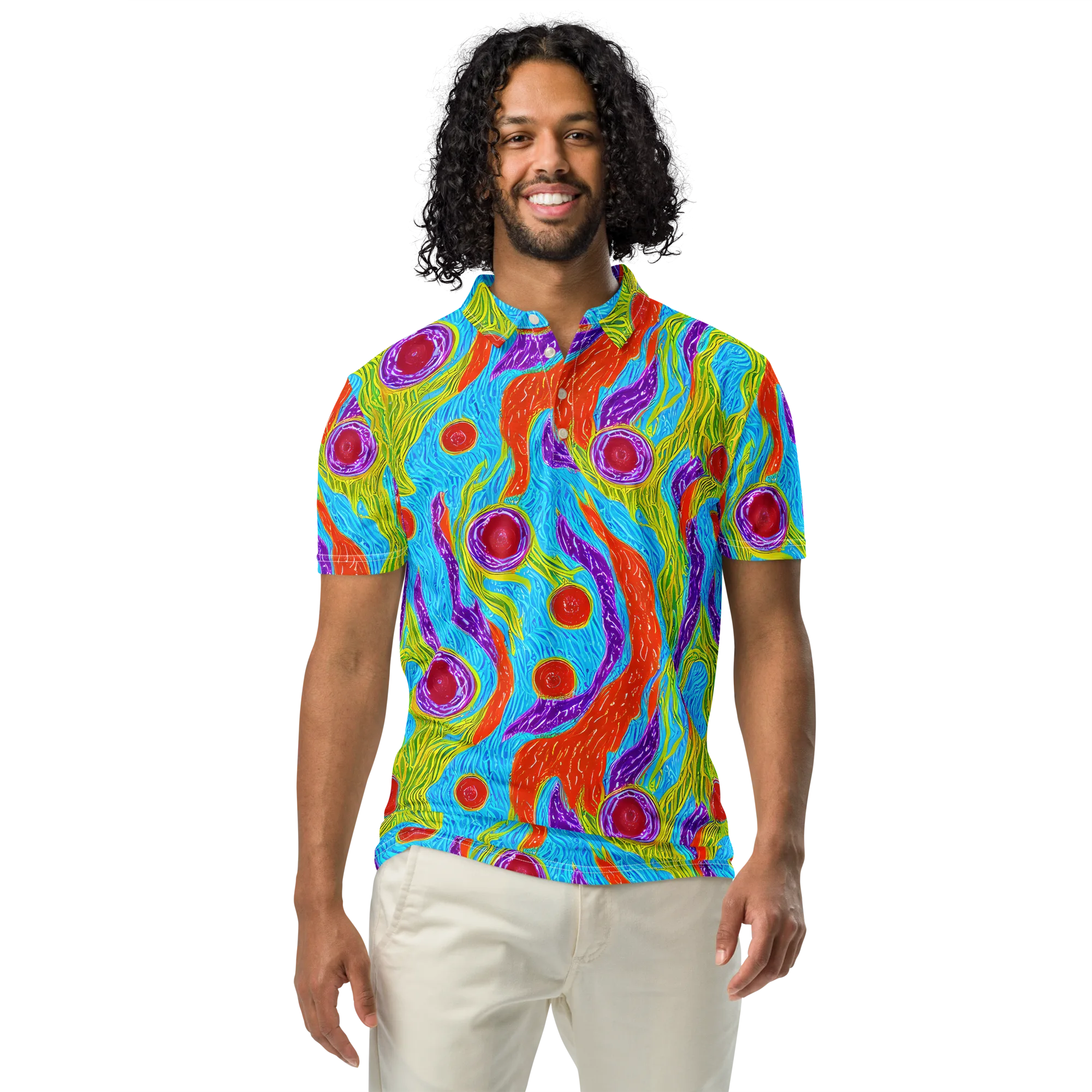 Chromatic Harvest on Men's Slim Fit Polo Shirt — Front