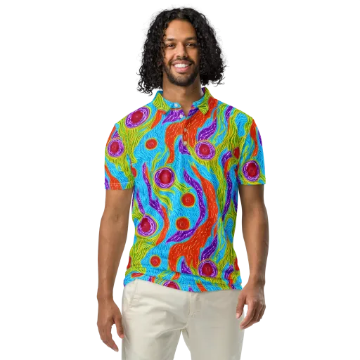 Chromatic Harvest on a Men's Slim Fit Polo Shirt