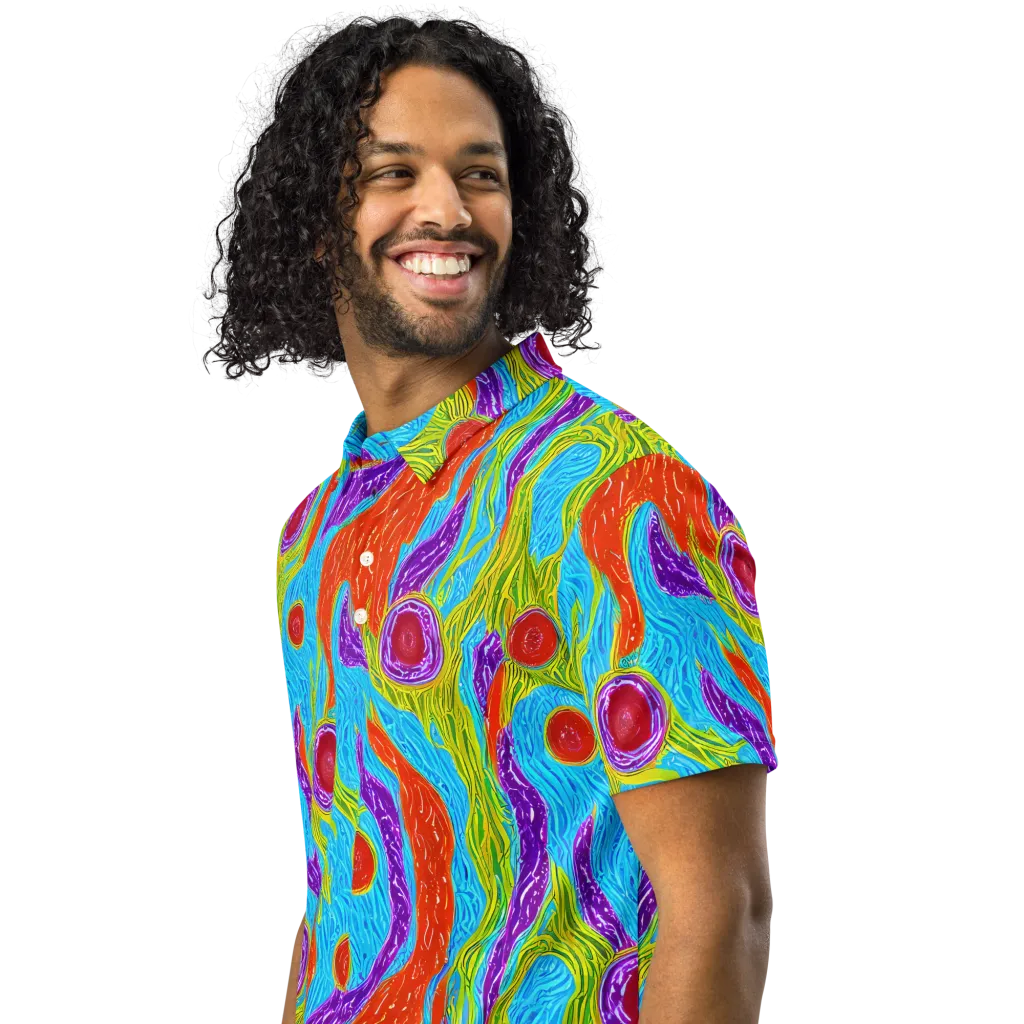 Chromatic Harvest on Men's Slim Fit Polo Shirt — Left Front