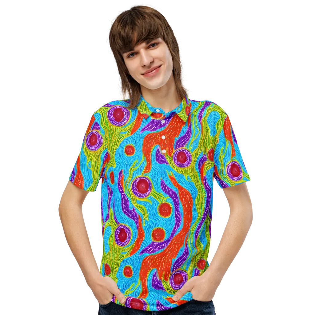 Chromatic Harvest on Men's Slim Fit Polo Shirt — Front