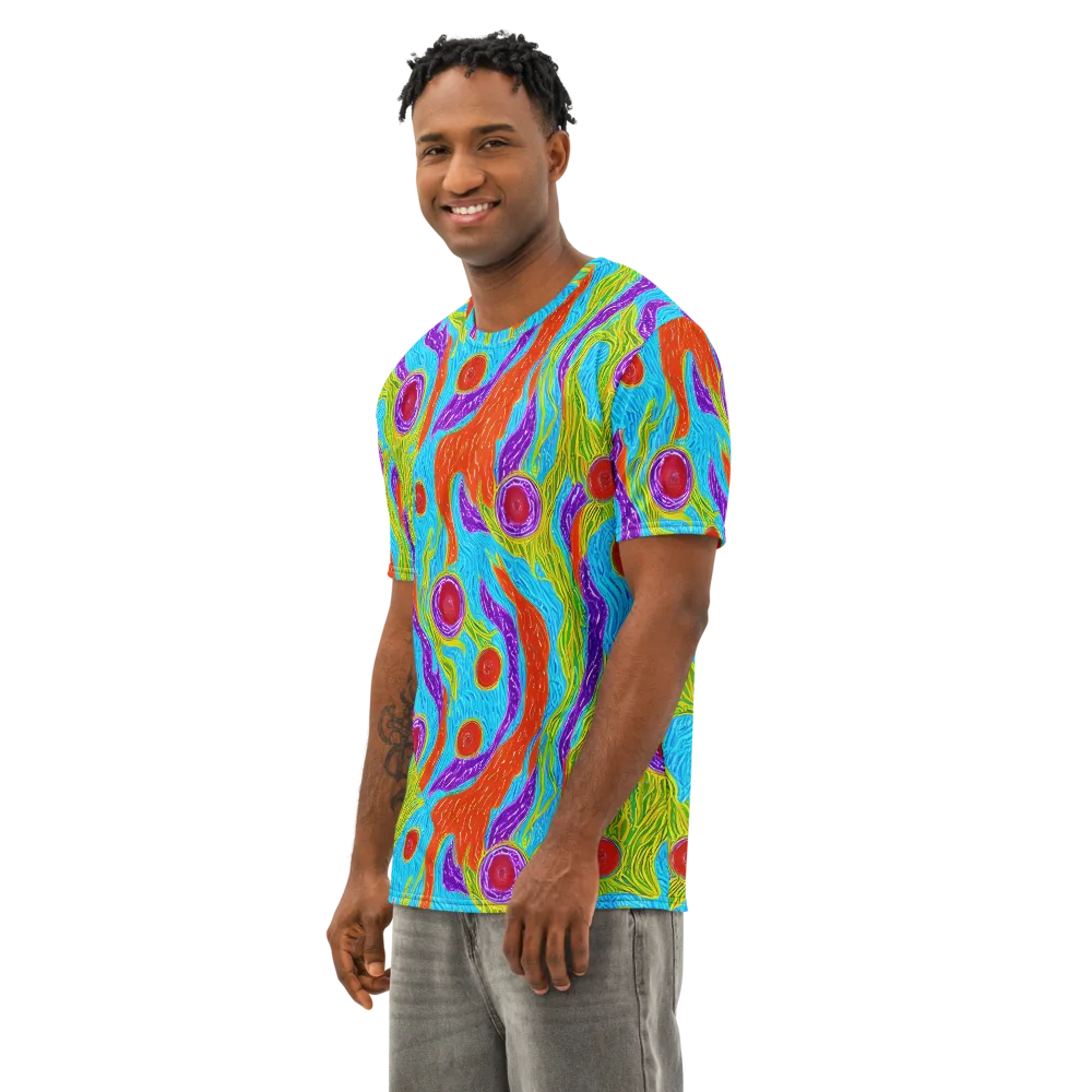 Chromatic Harvest on Men's Cotton Crew Neck T-Shirt — Left Front