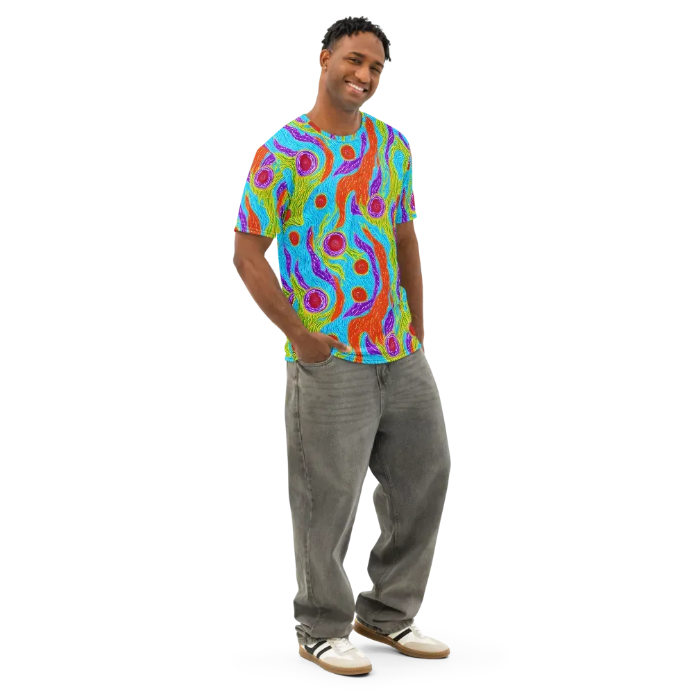 Chromatic Harvest on Men's Cotton Crew Neck T-Shirt — Right Front