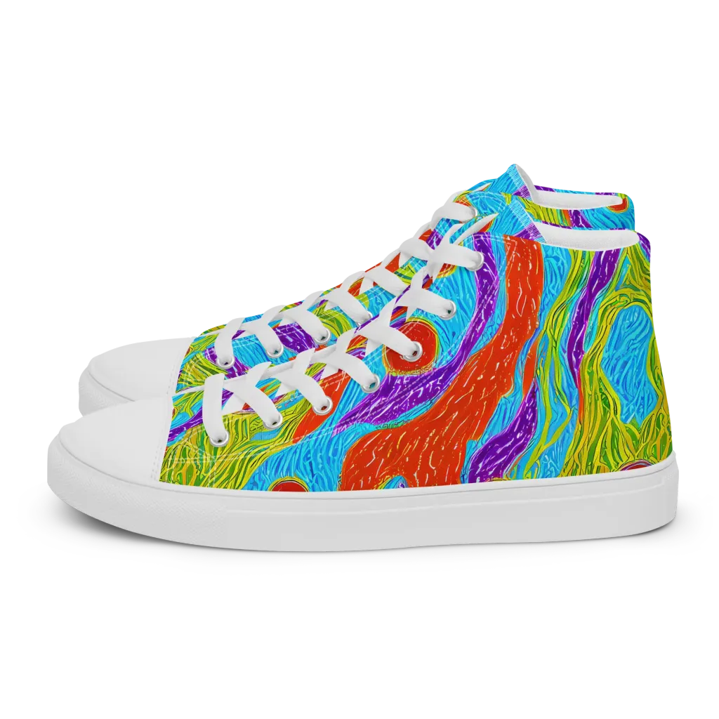 Chromatic Harvest on Men's High Top Canvas Shoes — Left