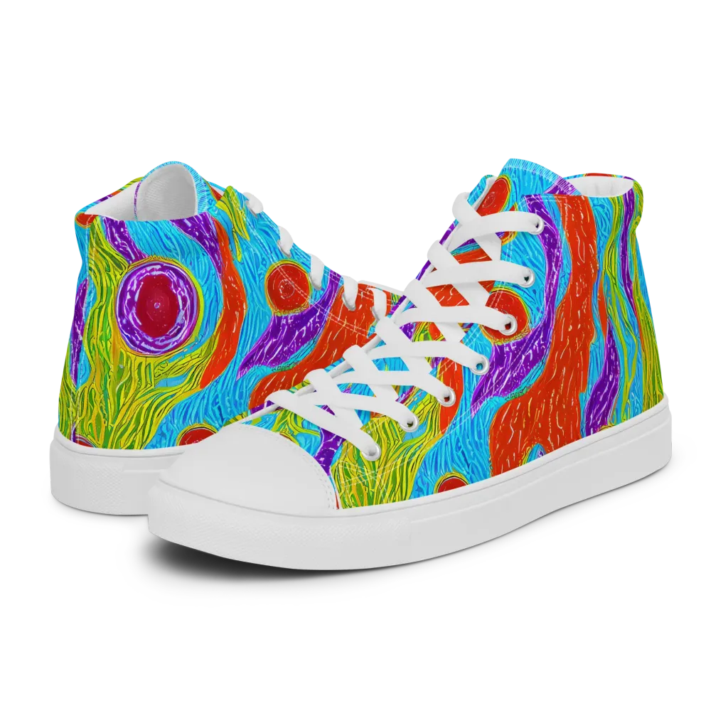 Chromatic Harvest on Men's High Top Canvas Shoes — Left