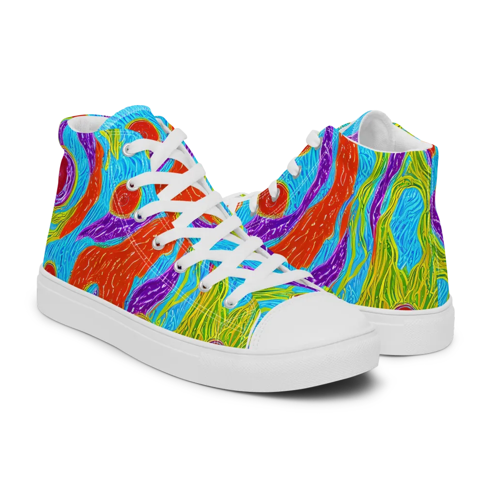 Chromatic Harvest on Men's High Top Canvas Shoes — Right