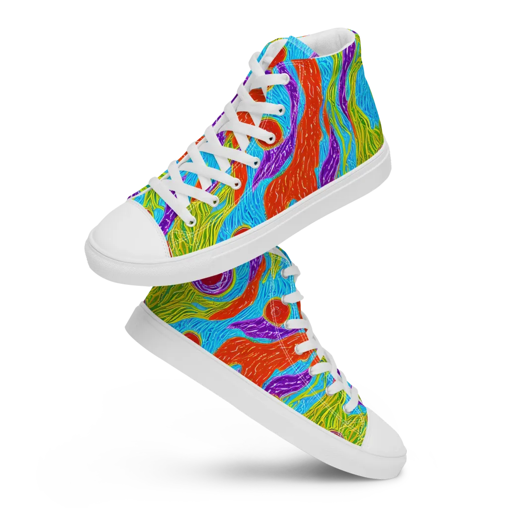 Chromatic Harvest on Men's High Top Canvas Shoes — Front
