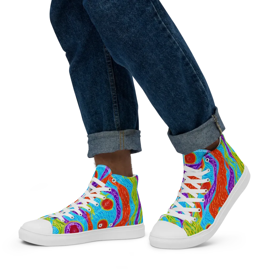 Chromatic Harvest on Men's High Top Canvas Shoes — Left