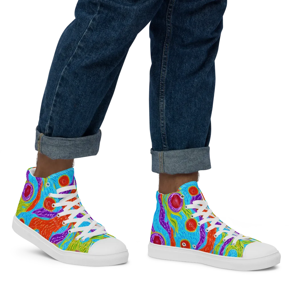 Chromatic Harvest on Men's High Top Canvas Shoes — Right