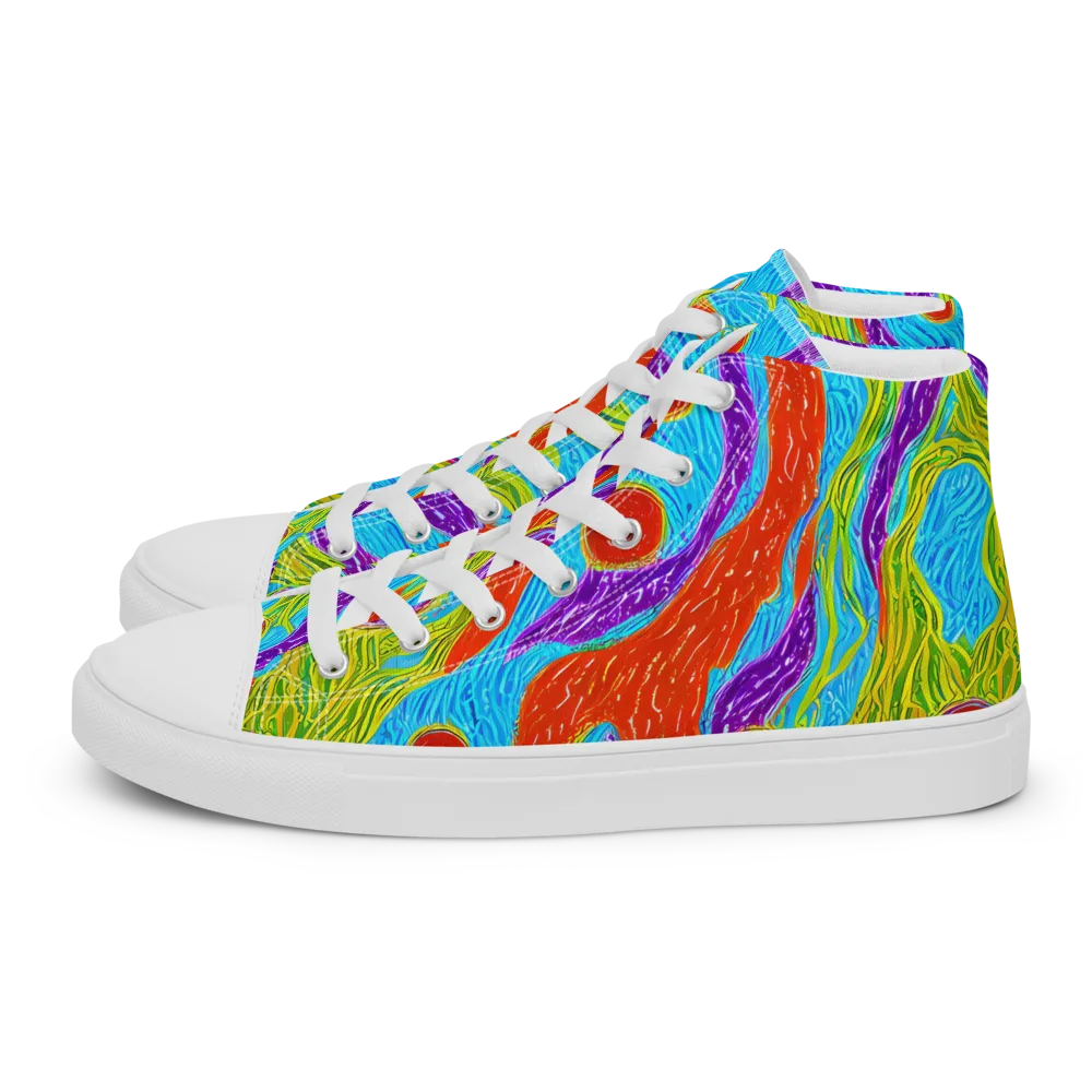 Chromatic Harvest on Women's High Top Canvas Shoes — Left