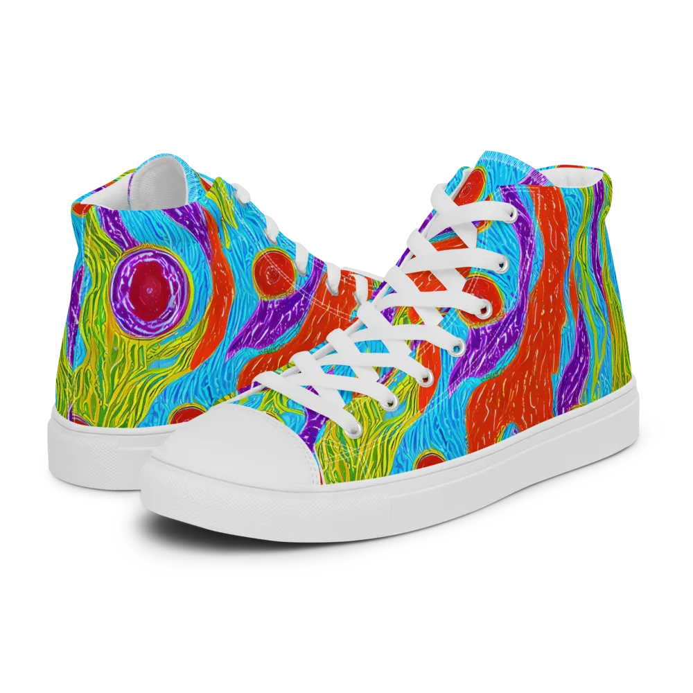 Chromatic Harvest on Women's High Top Canvas Shoes — Left