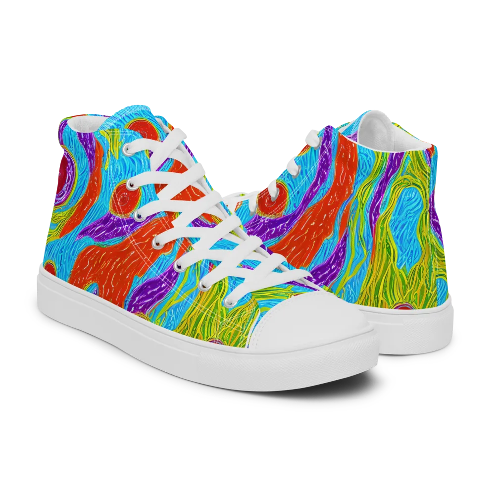 Chromatic Harvest on Women's High Top Canvas Shoes — Right