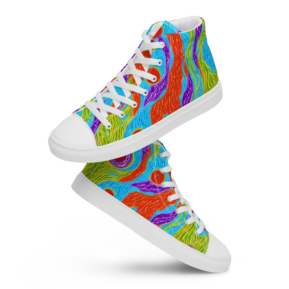 Chromatic Harvest on Women's High Top Canvas Shoes — Front