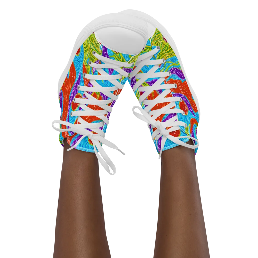 Chromatic Harvest on Women's High Top Canvas Shoes — Front