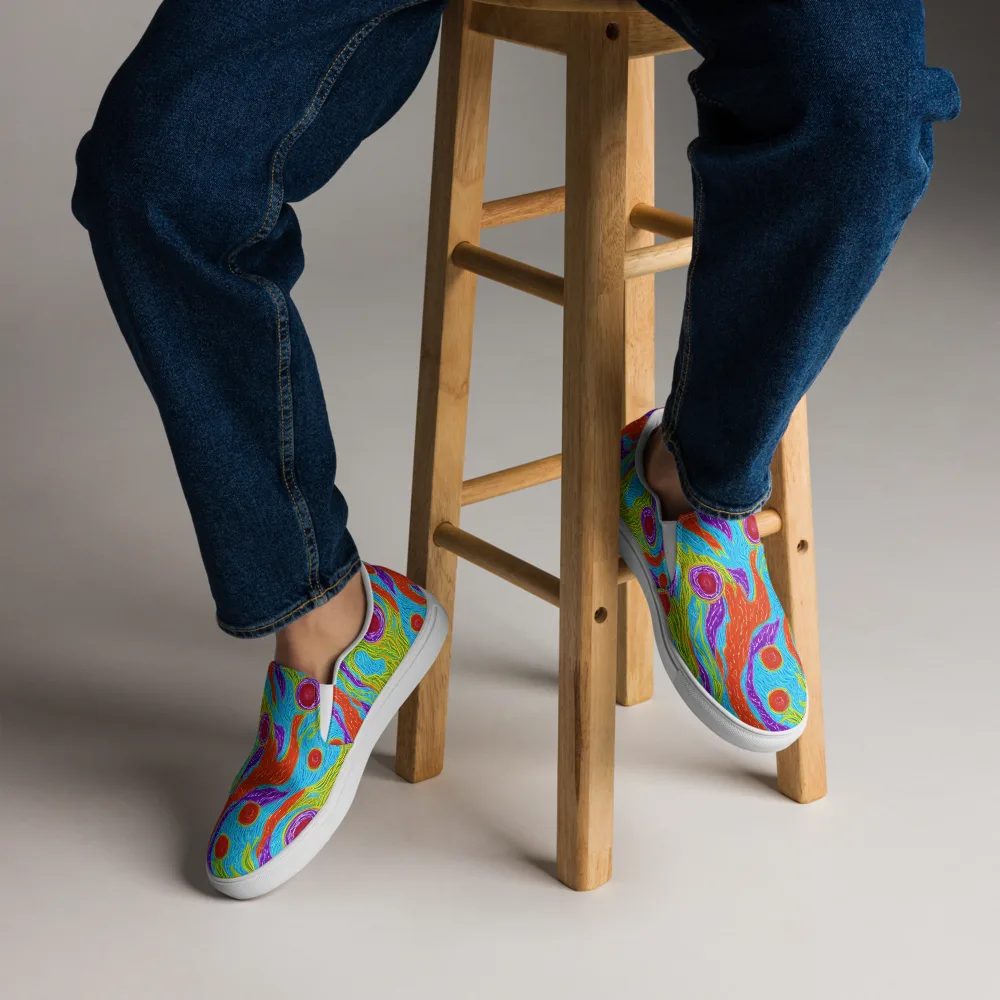 Chromatic Harvest on Men's Slip-On Canvas Shoes — Front