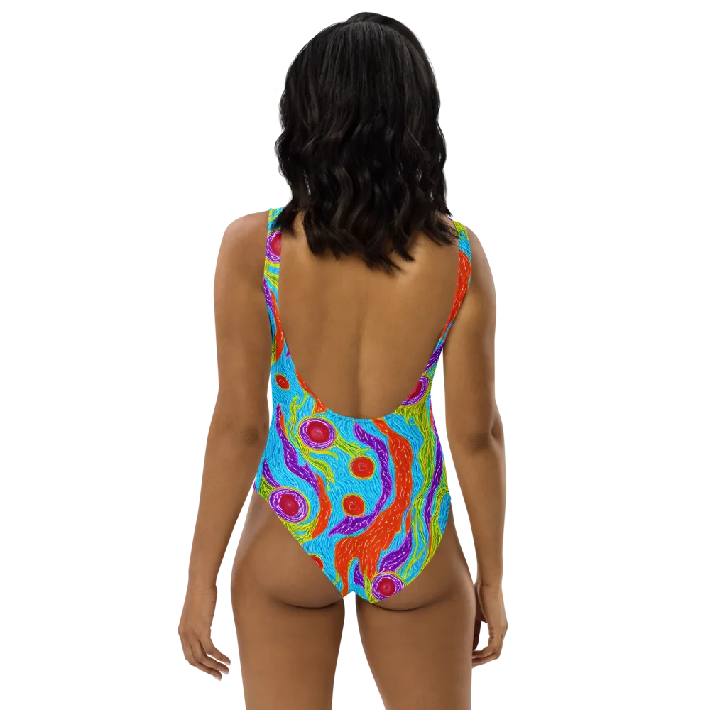 Chromatic Harvest on One-Piece Swimsuit — Back