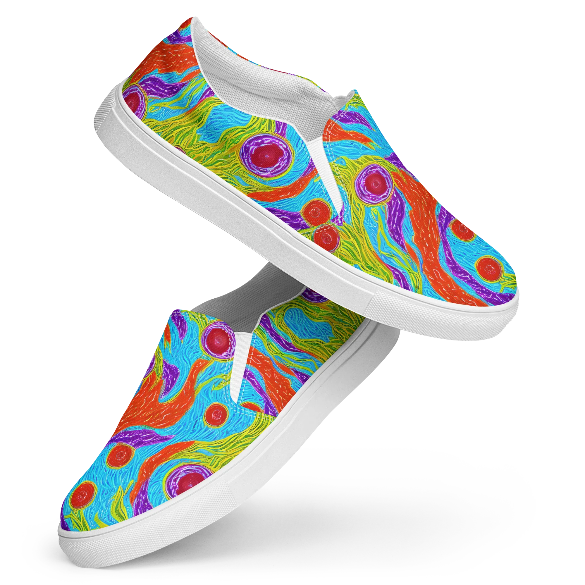 Chromatic Harvest on Women's Slip-On Canvas Shoes — Front