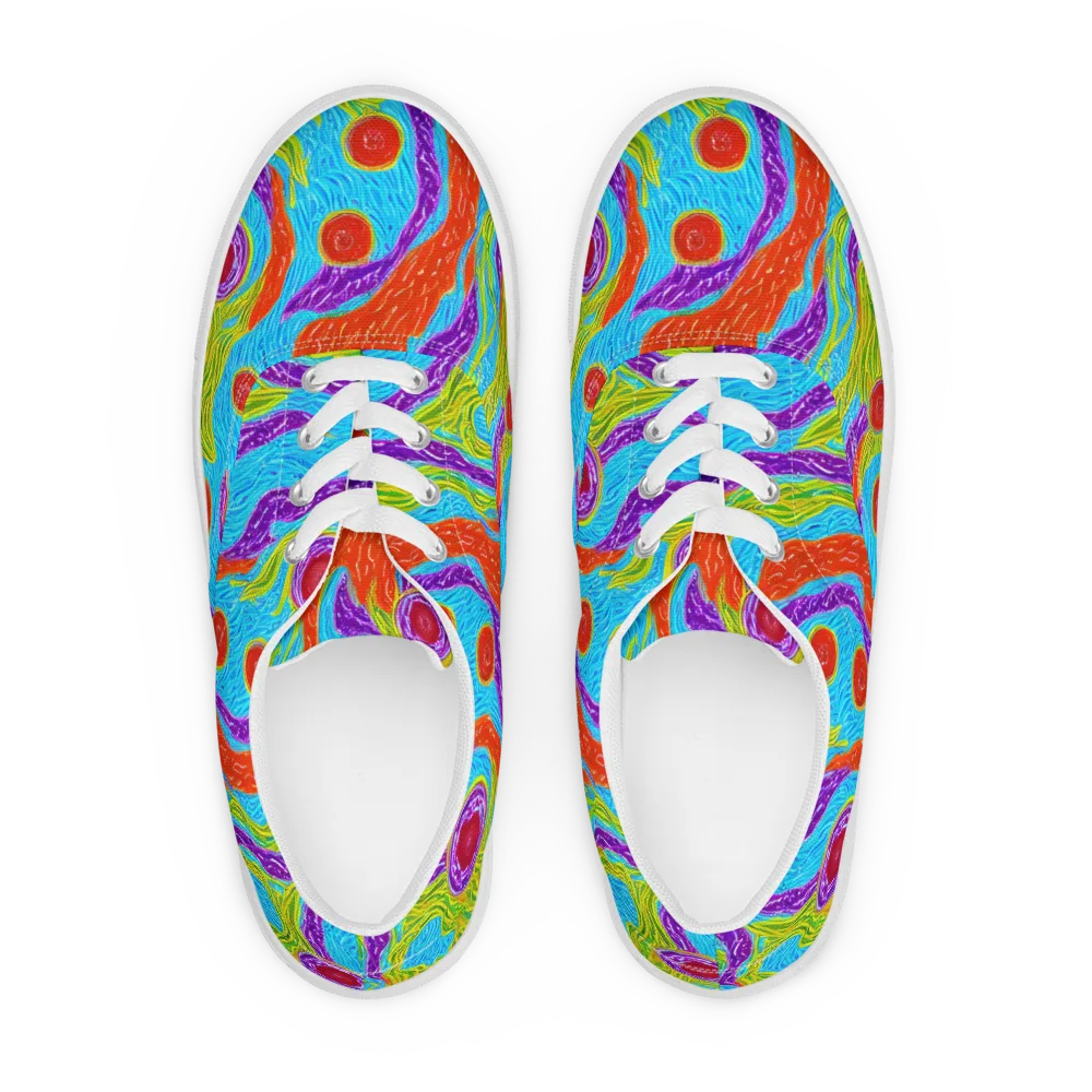 Chromatic Harvest on Men's Lace-Up Canvas Shoes — Front