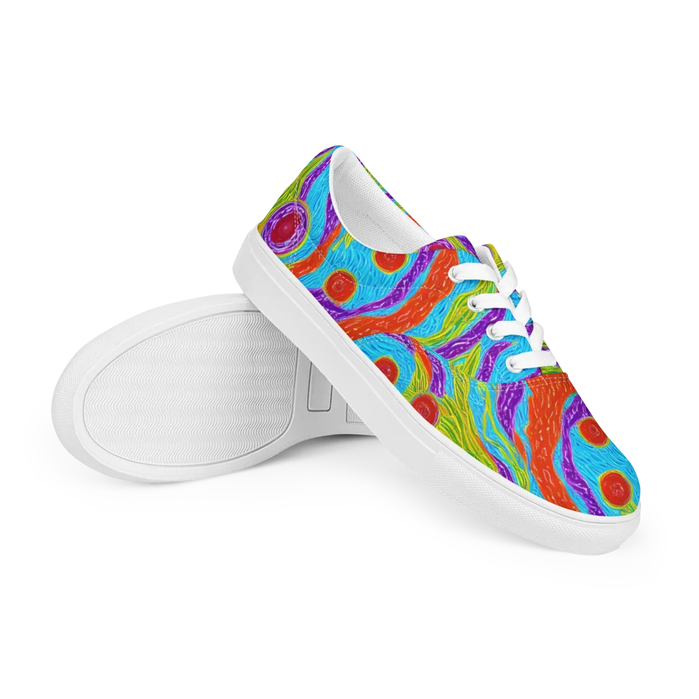 Chromatic Harvest on Men's Lace-Up Canvas Shoes — Right Front