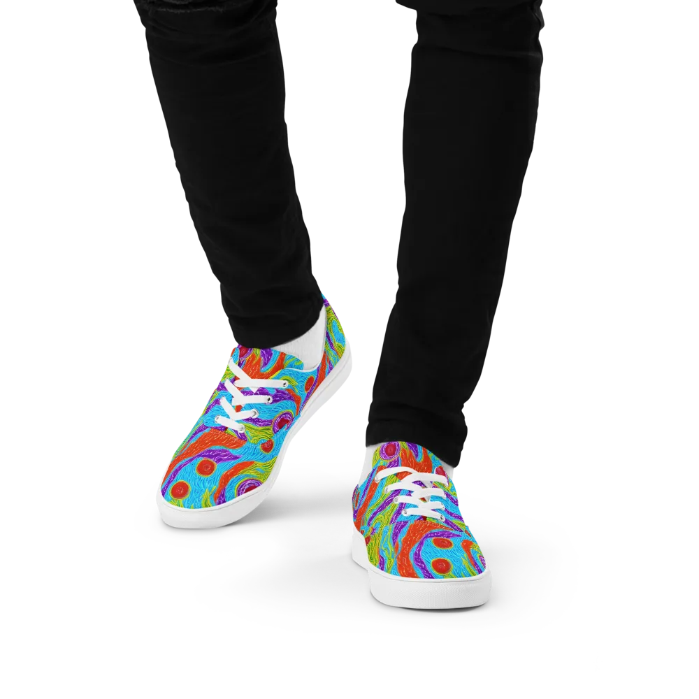 Chromatic Harvest on Men's Lace-Up Canvas Shoes — Front