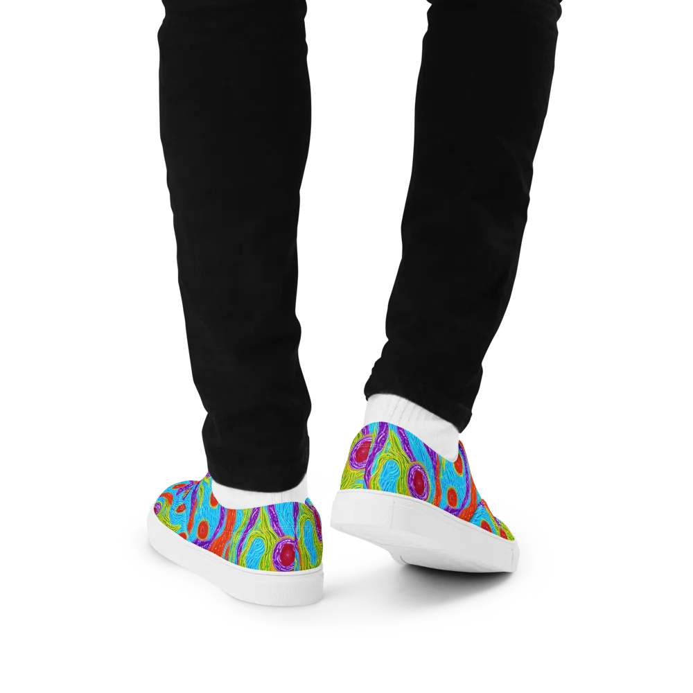 Chromatic Harvest on Men's Lace-Up Canvas Shoes — Back