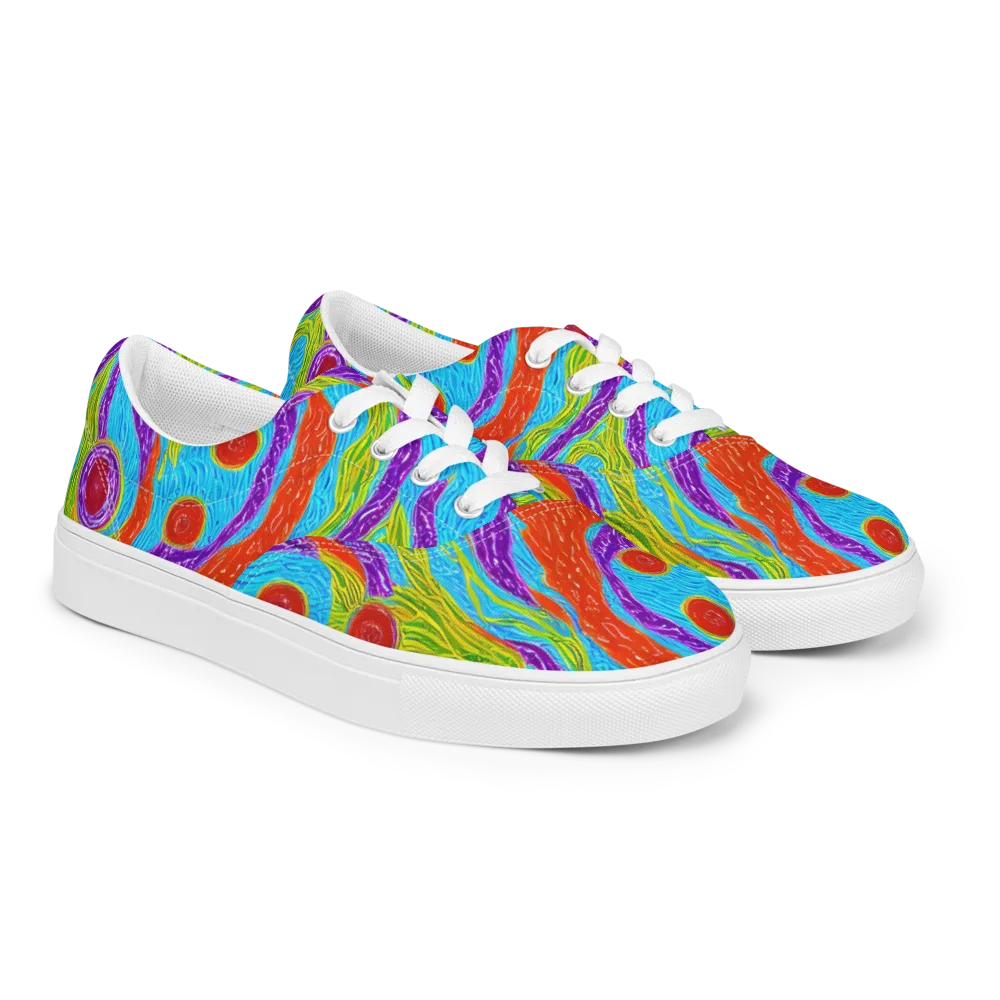 Chromatic Harvest on Men's Lace-Up Canvas Shoes — Right Front
