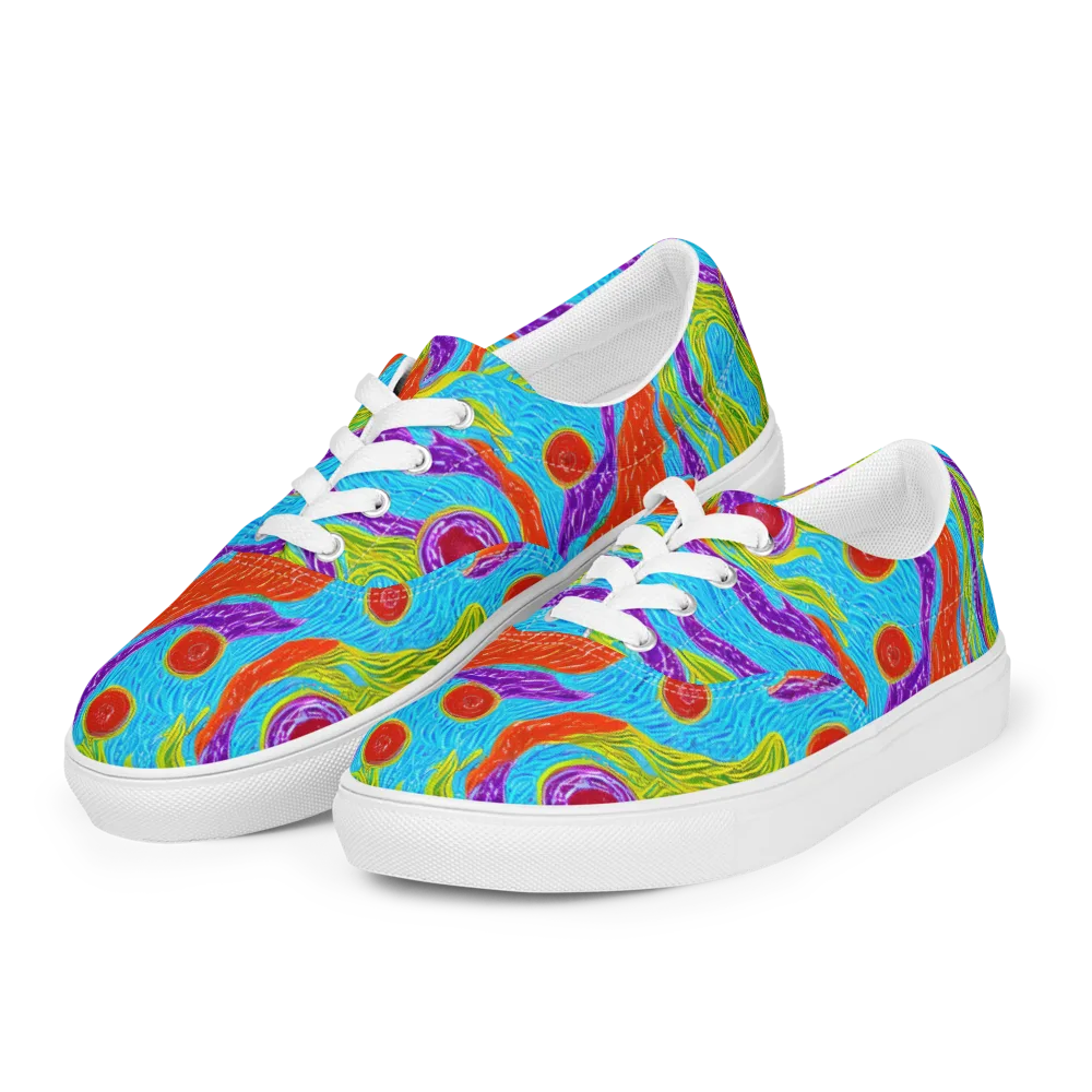 Chromatic Harvest on Men's Lace-Up Canvas Shoes — Left Front