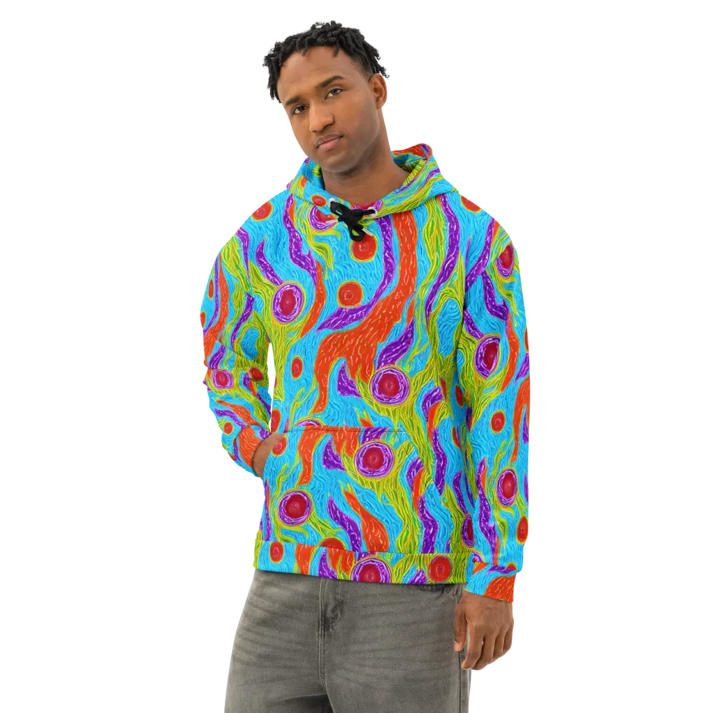 Chromatic Harvest on Cotton Hoodie — Left Front
