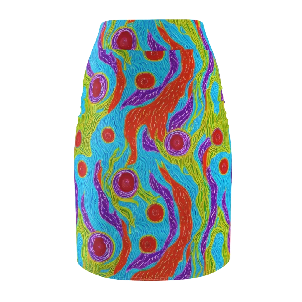 Chromatic Harvest on Pencil Skirt — Back
